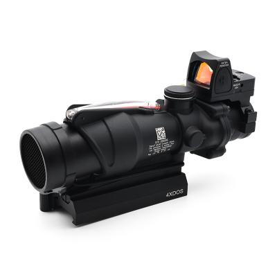 China Aluminum Alloy Fit TA31 Fiber Tactical Red Illuminated 4X32 Manual Source Hunting Scope Sight With RM Dot Sight Combo Red for sale