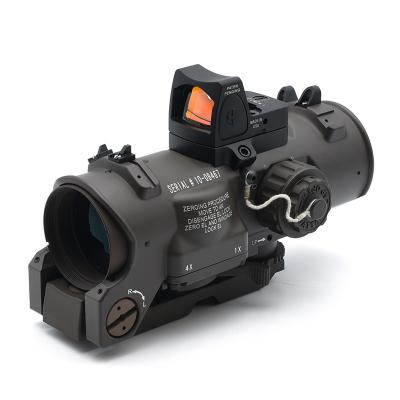 China Aluminum Alloy Hunting DR 1x-4x Fixed Dual Function Scope Optics Red Light Scope With Red Dot Sight For Hunting Shooting for sale