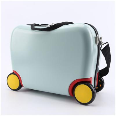 China OEM ABS Kids Travel Trolley Bags Luggage Maletas De Viaje Hard Shell Ride On Suitcase Cover High Quality Sets With Spinner Rolling Wheels for sale