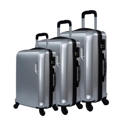 China Durable ABS PC Film Crate Travel Iron Trolley Hard Zipper Frame Luggage Sets for sale