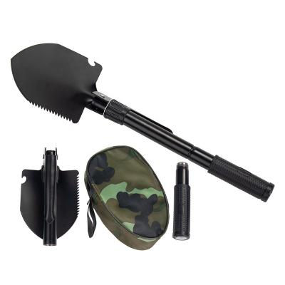 China Gardening Camping Shovel Military Folding Spade Camping Shovel Survival Gear Gardening Entrenching Tool with Pocket Metal Carry Handle for Fishing for sale