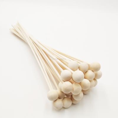 China Sustainable New Design Customized Wooden Reed Diffuser Rattan Sticks With Beads for sale