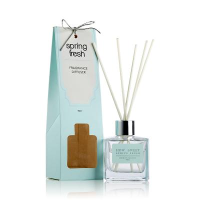 China QSJJ-008A Reed Diffuser Lavender Fragrance Reed Fiber Rattan Scent Oil Diffuser Sensitive Package Gift Set Air Freshener for sale