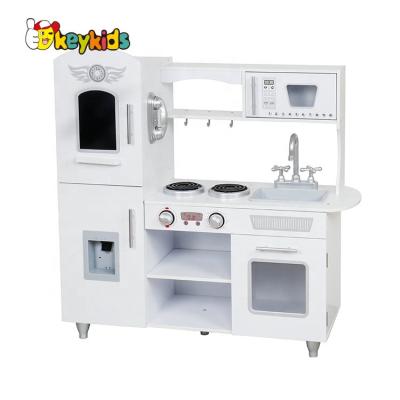 China Pretend Play Toys 2021 On Sale White Wooden Kitchen Toys For Children W10C543 for sale