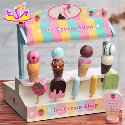 China Hot Selling Ice Cream Food Wooden Ice Cream Toy, Wooden Ice Cream Toy For Baby, Kids Wooden Ice Cream Toy Game W10A038 for sale