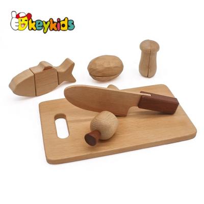 China Pretend play toys most popular pretend play cutting food wooden toy for children W10B255 for sale