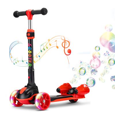 China Kids Toys 2021 New Bubble Kids Kick Scooters 3 Height Adjustable PU Foldable Wheels Flashing Lights Scooter For Kids for sale