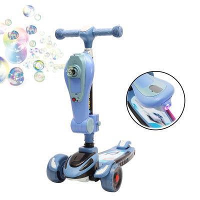 China 2021NEW Kids Toys Hot Sale 3 In 1 Kids Scooter For Kids Spray Bubble PU Led Lightweight Child Toddler Scooter With Seat for sale