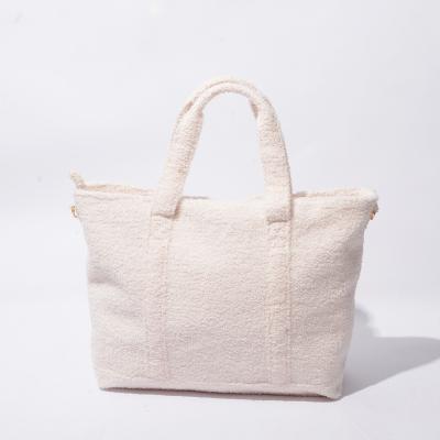 China Other Women's Shopper Bag Plush Tote Shoulder Bags Women 2022 Fluffy Female Handbag Ladies Hand Shoppers Bag for sale