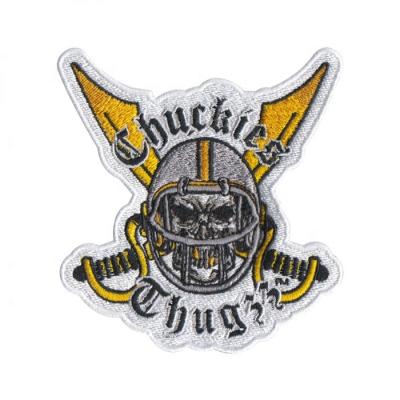 China Custom Made Skull Logo Iron Patch Embroidery Viable Wholesales Patch For Clothing for sale