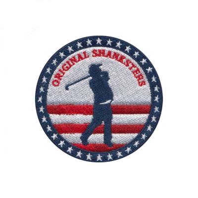 China Sustainable Golf Sports Custom Creative Design Iron Embroidery Patches For Garment for sale