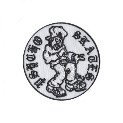 China Cartoon Viable Black Creative Design Character Boy Custom Iron On Embroidery Patch For Garment for sale