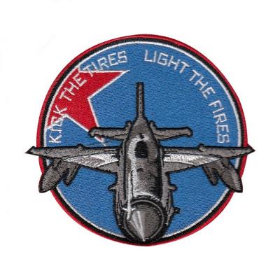 China Aircraft Air Force Sustainable Iron On Custom Embroidery Patch For Garment for sale