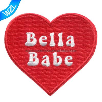 China Sustainable Wholesale High Quality Bella Heart Love Patches Iron On Patches For Garment for sale