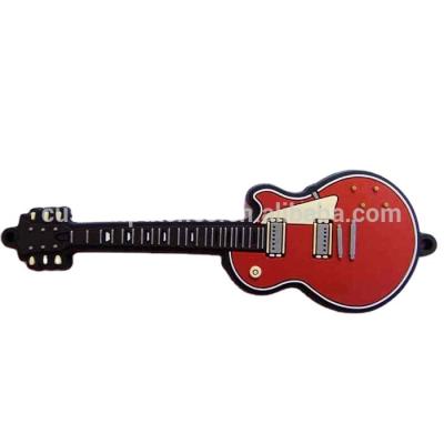 China Garment Accessories Musical Instrument Guitar Soft PVC Rubber Promotional Gifts Keychains for sale