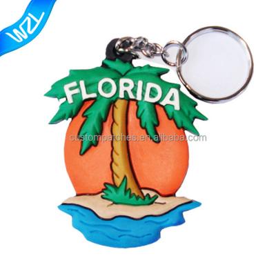 China Durable Florida PVC 3D Plastic Rubber Durable Keychains for sale