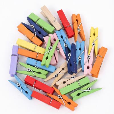 China DIY Toy Set Kitchen Bag Clip Candy Color Educational Wooden Snacks Clip For School Home Office Mini Wood Clip for sale