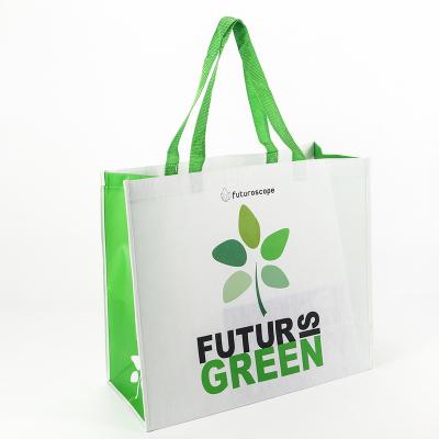 China Eco friendly and economical rpet fabric reusable bag recycled material shopping tote bags with lamination for sale