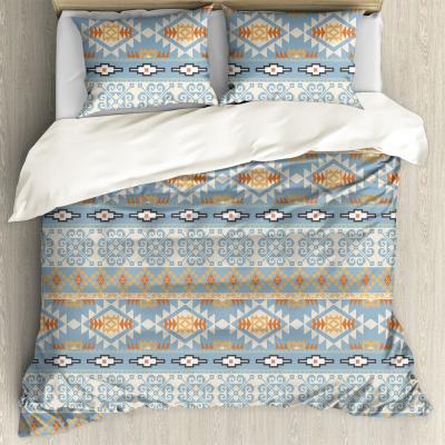 China Hot Sale Anti-Static Bedding Tribal Striped Geometric Quilted Sheet Sets Comforter Sets Bed Sheet Wholesale Bedding Set for sale