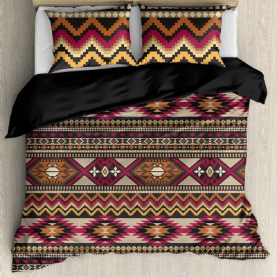 China Wholesale African Tribal Geometric Striped Quilting Anti-static Bedding Set Quilt Cover Comforter Sets Bed Sheet Bedding Set for sale