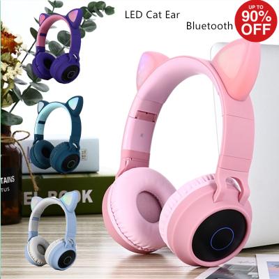 China Hot Selling Headband BT Earphone Cat Ears Heart Wireless Girly Pink BT028C TWS Lovely Waterproof Cute for sale