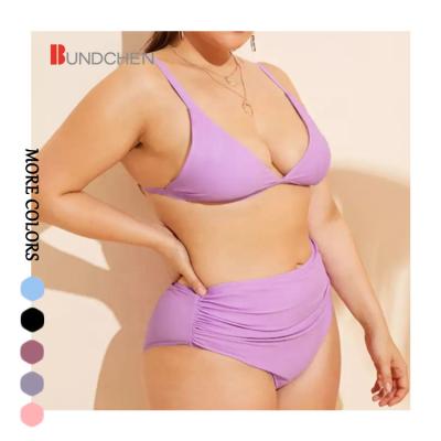 China 2021 new arrival purple bikini women plus size fashionable Brazilian plus size breathable plus size sexy swimwear for sale