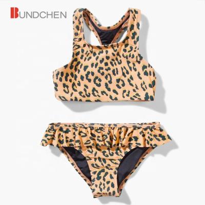 China 2022 Summer Breathable Beachwear Two Piece Leopard Children Girls Child Bikini Swimwear Swimwear for sale