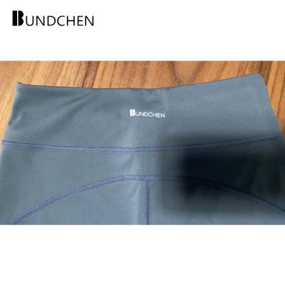 China BUNDCHEN Breathable High Elastic Thin Sport Pants Fitness Gym Solid Gaiters Waist Spandex Top Running Short Legging for sale