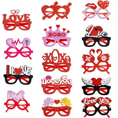 China Party Decration 2023 new styles I LOVE YOU Valentine's Day glass party glasses for wedding Valentine's Day party decoration supplies for sale