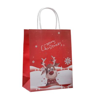 China High Quality Party Decoration Christmas Gift Bag Candy Gift Bag Packaging Kraft Paper Bag For New Year Christmas Party Decoration Supplies for sale