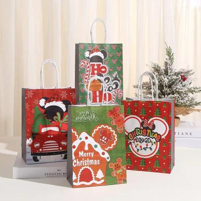 China High Quality Party Decoration Wrapping Paper Tote Bag Cartoon Gift Bag Printed for Christmas New Year Festival Party Paper Bag Wrapping Decoration for sale