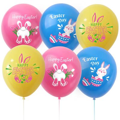 China Party New Arrival 12 inch Bunny Rabbit Eggs Happy Easter Latex Balloons for Easter Party Baby Shower Party Decoration Supplies for sale