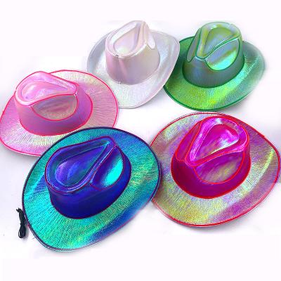 China Hot Selling Colorful Bright Party Decoration Cowboy Hat Hip Hop Performance Activities Christmas Halloween Carnival Cowboy Hat New Supplies Play for sale