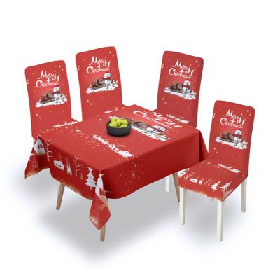 China Elks Anti-static Red Tablecloth Sold Well In 2021 Rectangular 100% Polypropylene Round Christmas Tablecloth for sale