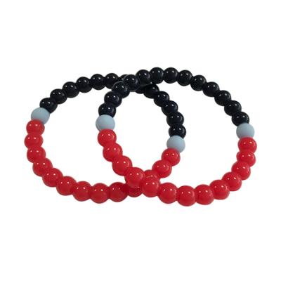 China 2021 New Arrival Eco-friendly Neutral Color Silicone Wristband Bead Silicone Bracelets Custom Made for sale