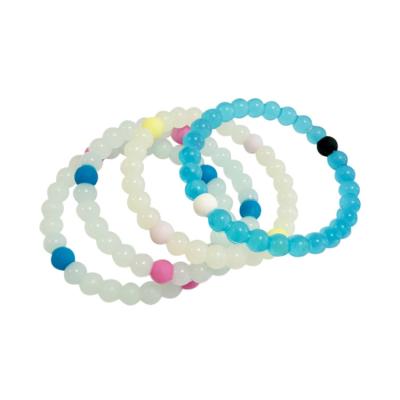 China Unique Design New Style Eco-Friendly Silicon Elastic Wrist Band Silicone Beaded Bracelet for sale