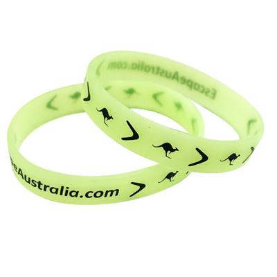 China Wholesale Eco-friendly Luminous Saint Silicone Dark Color Men And Women Wristband With Logo for sale