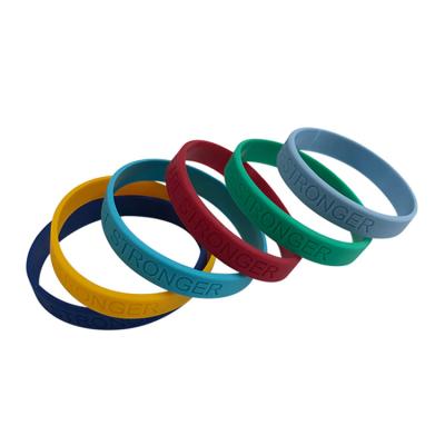 China Newest custom eco-friendly logo silicone rubber wristbands bulk cheap debossed silicone wristband for sport for sale