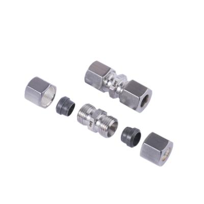 China Stainless Steel 304 EMT DNV GL Certificated Metric Stainless Steel Pipe Fittings Hydraulic Ferrule Bite Fittings One Of The Compression Unions for sale