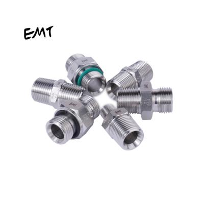 China 304 316L Stainless Steel EMT Hydraulic Hexagonal 316 NPT Bsp Male Connecting Hydraulic Nipple 304 Stainless Steel Male Thread Connection Nipples for sale