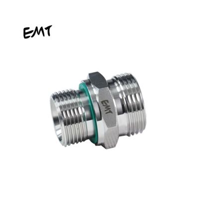 China Water EMT Hydraulic Stainless Steel Adapters 1CB-WD Metric Male To Male BSP Transition Joints for sale