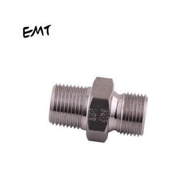 China 304 304 316 / stainless steel carbon steel nipples hydraulic transition bspp NPT stainless steel male thread joint adapters for sale