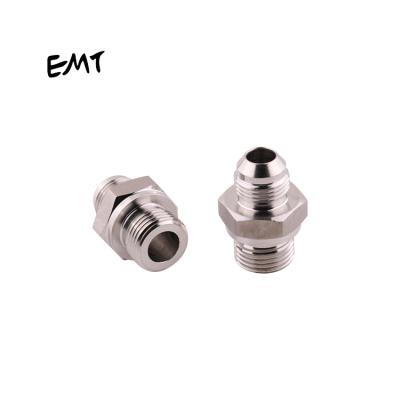 China 304 stainless steel EMT striaight forged fittings JIC bsp male with O-ring 37/74 degree cone pipeline connections hydraulic adapter for sale