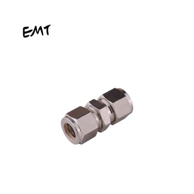 China Stainless Steel Union 304 Straight Equal Reducing 2 Ferrule Press Fittings Tube Compression Connector for sale