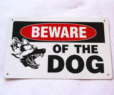 China Europe Custom Beware Of Dog Sign Aluminum Metal Free Samples for sale