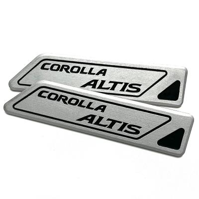 China Custom Europe Aluminum Alloy Premium Logo Car Floor Mat Emblem Badge For Corolla for sale