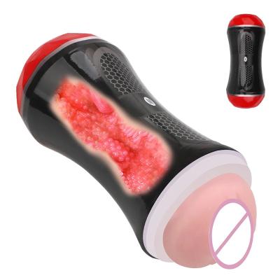 China Male Masturbator Artificial Vagina Two Point Realistic Anal Men Sex Toys Silicone Anal Toys Delayed Ejaculation Sex Toys For Men for sale