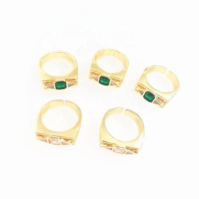 China CCR998 Fashion Wholesale Gold Copper Adjustable Rings Trendy Fashion Design Micro Pave Flexible CZ Stone Charm Jewelry Ring for sale