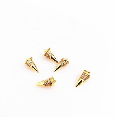 China YJ-CZP44 FASHIONABLE Wholesale Popular Jewelry Necklace Bracelet Pendants 18k Gold Micro Pave CZ Spike Pendant Charm for sale