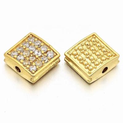 China FASHIONABLE Wholesale YJ-CZC73 Zircon Bead For Jewelry Making Micro Pave CZ Square Bead for sale